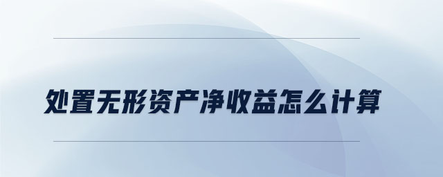 處置無形資產(chǎn)凈收益怎么計算