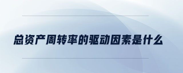 總資產(chǎn)周轉(zhuǎn)率的驅(qū)動(dòng)因素是什么