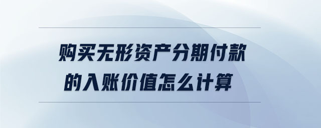 購買無形資產(chǎn)分期付款的入賬價值怎么計算