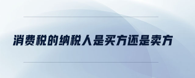 消費(fèi)稅的納稅人是買(mǎi)方還是賣(mài)方