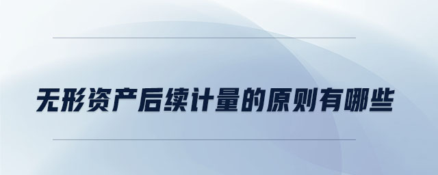 無形資產后續(xù)計量的原則有哪些