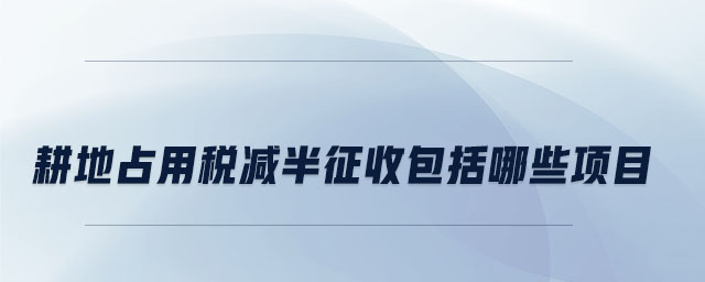 耕地占用稅減半征收包括哪些項目