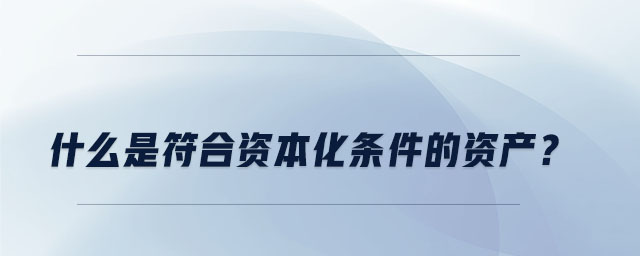 什么是符合資本化條件的資產(chǎn)？