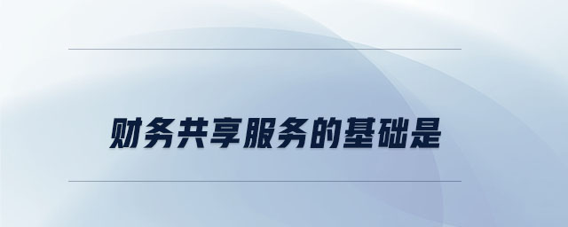 財務(wù)共享服務(wù)的基礎(chǔ)是