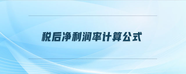 稅后凈利潤率計(jì)算公式