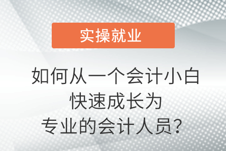 如何在獨(dú)立的情況下從一個會計(jì)小白快速成長為專業(yè)的會計(jì)人員？