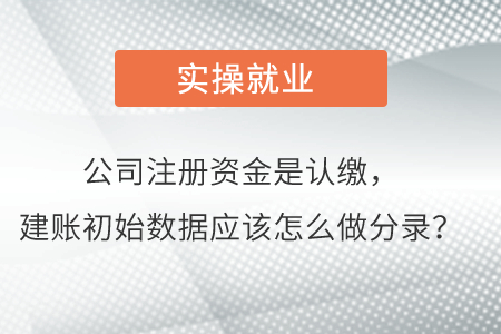 公司注冊資金是認繳，建賬初始數(shù)據(jù)應該怎么做分錄？
