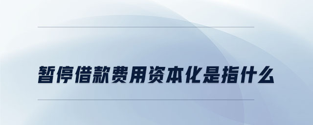 暫停借款費用資本化是指什么
