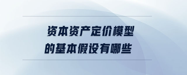 資本資產(chǎn)定價(jià)模型的基本假設(shè)有哪些