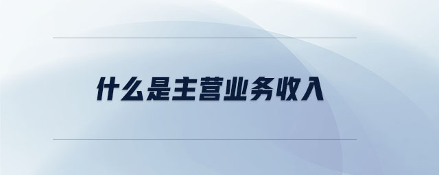 什么是主營業(yè)務(wù)收入