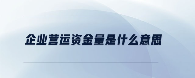 企業(yè)營(yíng)運(yùn)資金量是什么意思