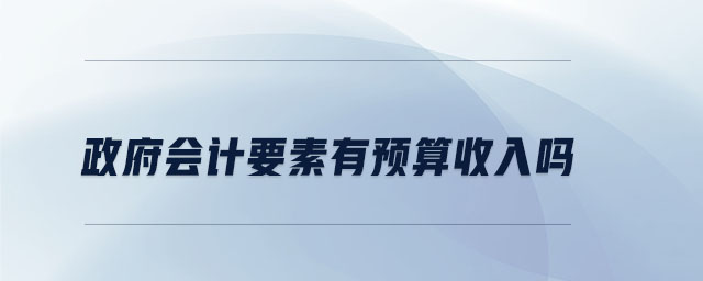 政府會計要素有預(yù)算收入嗎