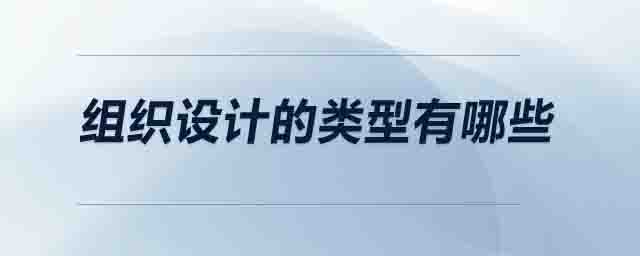 組織設計的類型有哪些