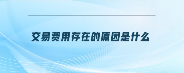 交易費(fèi)用存在的原因是什么