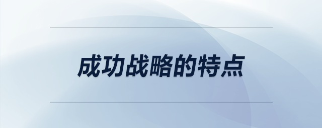 成功戰(zhàn)略的特點(diǎn)