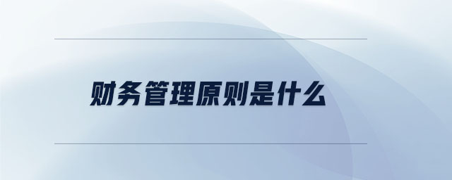 財務(wù)管理原則是什么