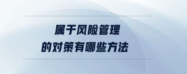 屬于風險管理的對策有哪些方法