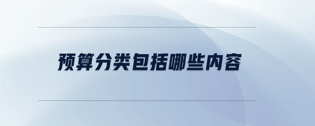 預(yù)算分類包括哪些內(nèi)容