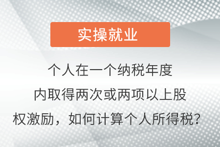 個(gè)人在一個(gè)納稅年度內(nèi)取得兩次或兩項(xiàng)以上股權(quán)激勵(lì)，如何計(jì)算個(gè)人所得稅？
