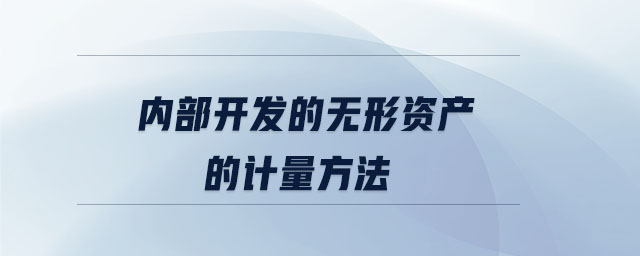 內(nèi)部開發(fā)的無形資產(chǎn)的計量方法