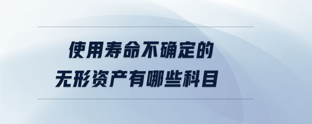 使用壽命不確定的無(wú)形資產(chǎn)有哪些科目
