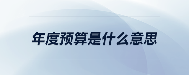 年度預算是什么意思