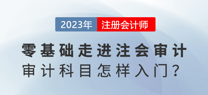 零基礎(chǔ)走進(jìn)注會審計！《審計》科目怎樣入門？