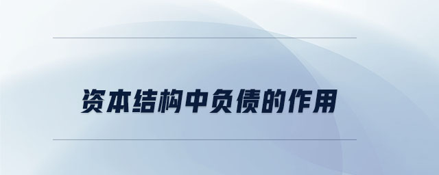 資本結(jié)構(gòu)中負(fù)債的作用