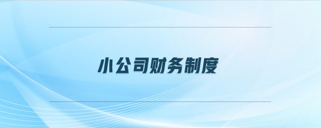 小公司財(cái)務(wù)制度