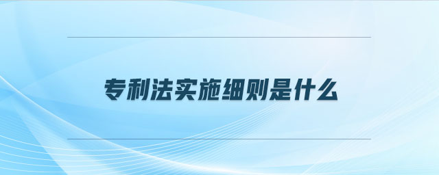專利法實施細(xì)則是什么