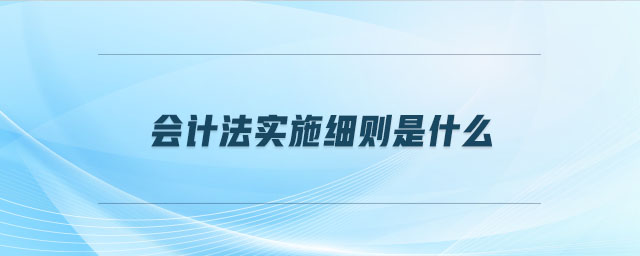 會計法實施細(xì)則是什么