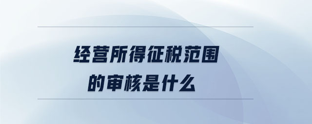 經(jīng)營(yíng)所得征稅范圍的審核是什么