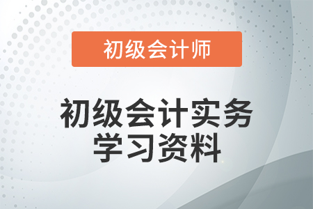 初級(jí)會(huì)計(jì)實(shí)務(wù)學(xué)習(xí)資料