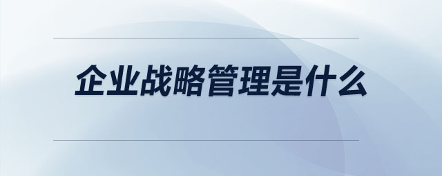 企業(yè)戰(zhàn)略管理是什么