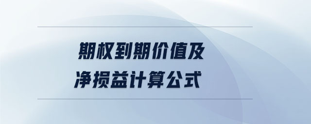 期權到期價值及凈損益計算公式