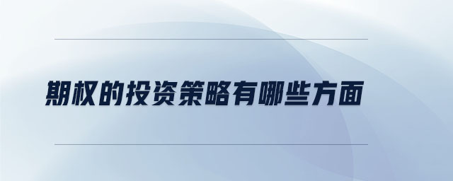 期權(quán)的投資策略有哪些方面
