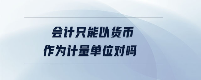會(huì)計(jì)只能以貨幣作為計(jì)量單位對嗎