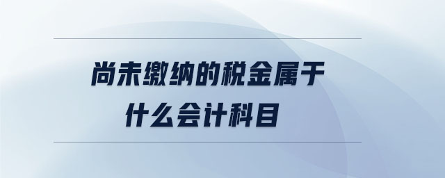尚未繳納的稅金屬于什么會計科目
