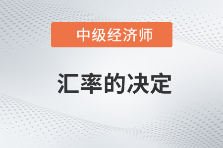 匯率的決定_2023年中級經(jīng)濟師金融預習知識點