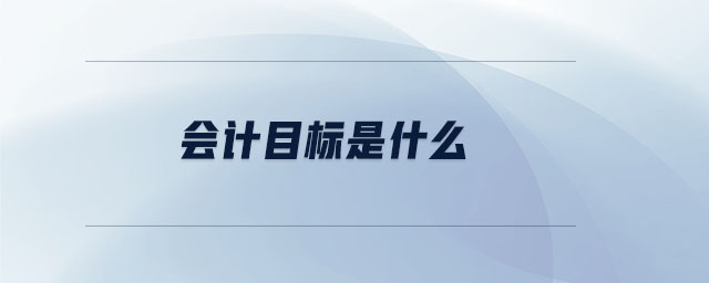 會計(jì)目標(biāo)是什么