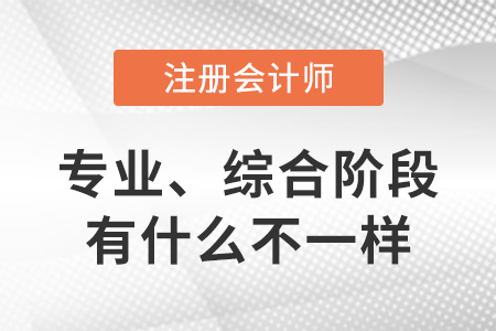 注冊會計師專業(yè)階段和綜合階段有什么不一樣