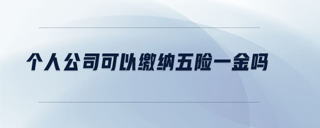 個(gè)人公司可以繳納五險(xiǎn)一金嗎