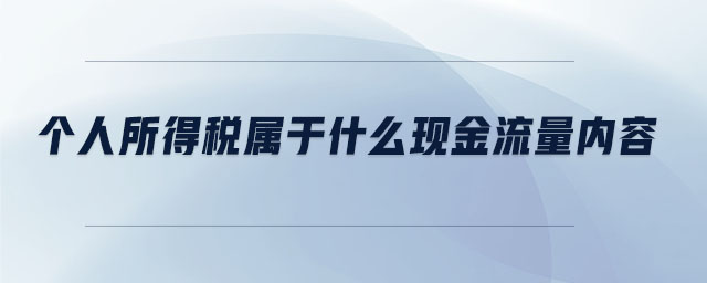 個(gè)人所得稅屬于什么現(xiàn)金流量?jī)?nèi)容
