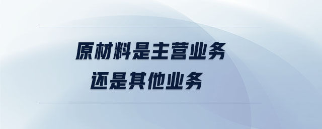 原材料是主營業(yè)務(wù)還是其他業(yè)務(wù)