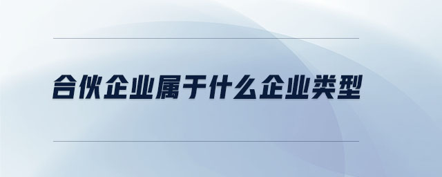 合伙企業(yè)屬于什么企業(yè)類(lèi)型