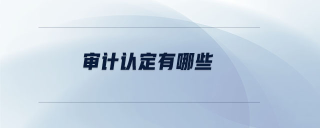 審計(jì)認(rèn)定有哪些
