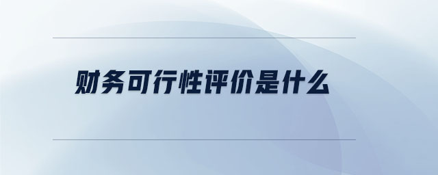 財務(wù)可行性評價是什么