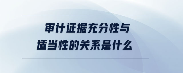 審計(jì)證據(jù)充分性與適當(dāng)性的關(guān)系是什么