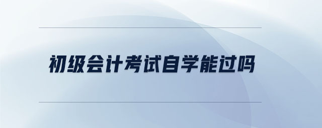 初級會計(jì)考試自學(xué)能過嗎