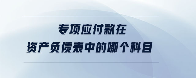 專項應付款在資產(chǎn)負債表中的哪個科目
